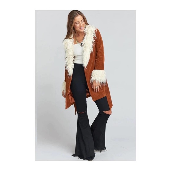 Show Me Your Mumu Corduroy Fur Penny Lane Coat Size XS - Picture 2 of 16